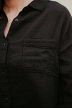 prAna Hideaways Button Down Top Black