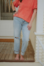 Judy Blue Boyfriend Mid Rise W/ Bandana Loop JB82723