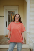 Zutter Mineral Washed Cuffed Sleeve Orange