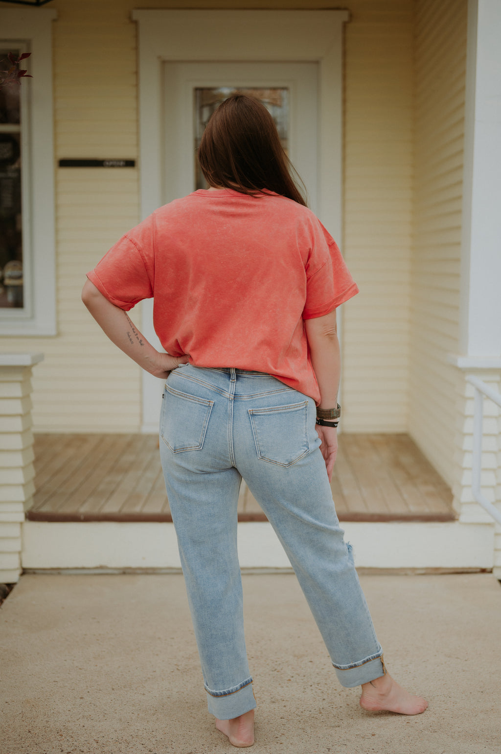 Judy Blue Boyfriend Mid Rise W/ Bandana Loop JB82723