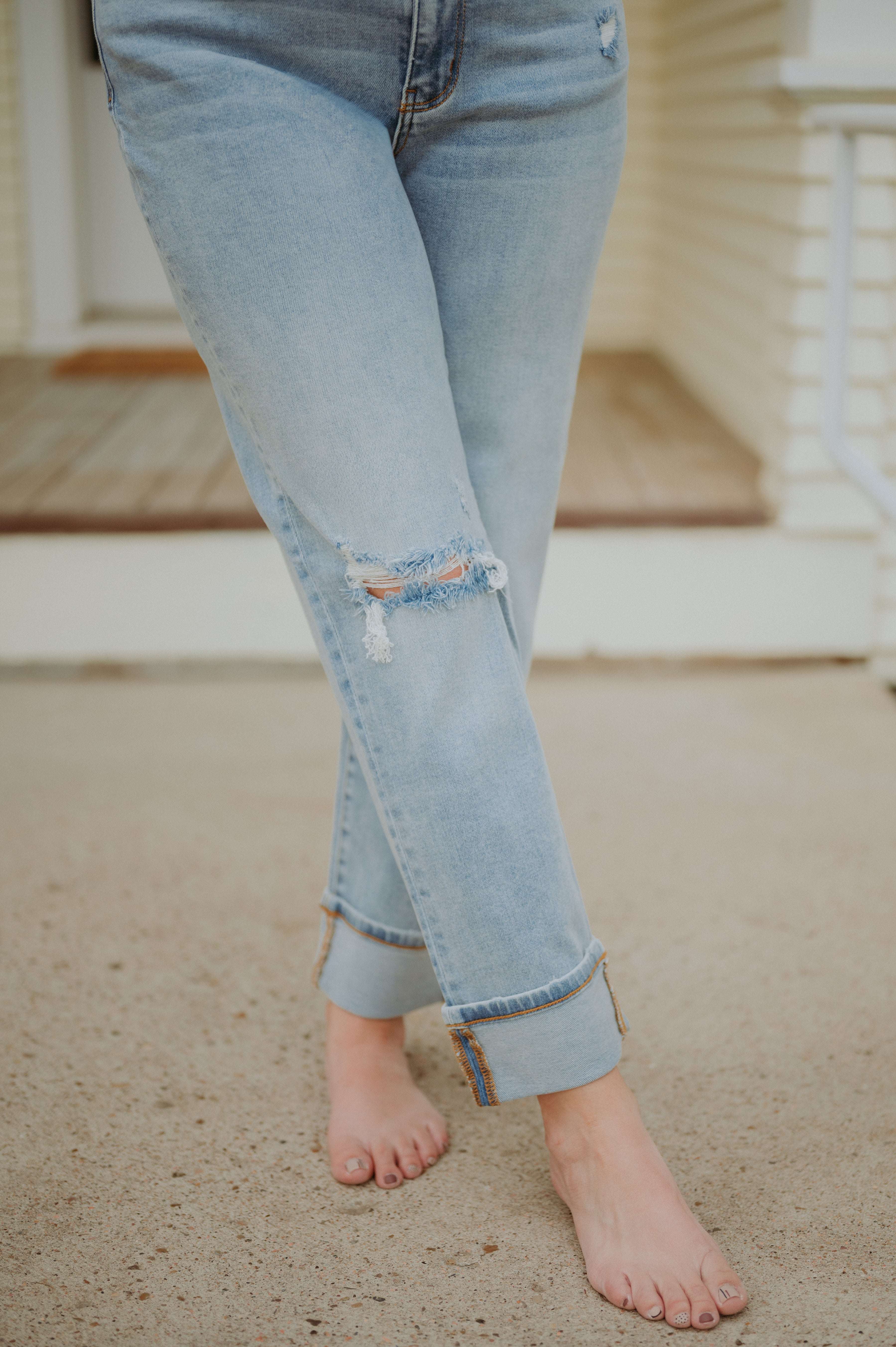 Judy Blue Boyfriend Mid Rise W/ Bandana Loop JB82723