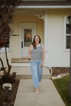 Hidden Nori High Rise Cropped Wide Leg Light Blue