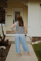 Hidden Nori High Rise Cropped Wide Leg Light Blue