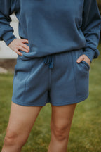 prAna Shea Soft High Rise Short Bluff Blue