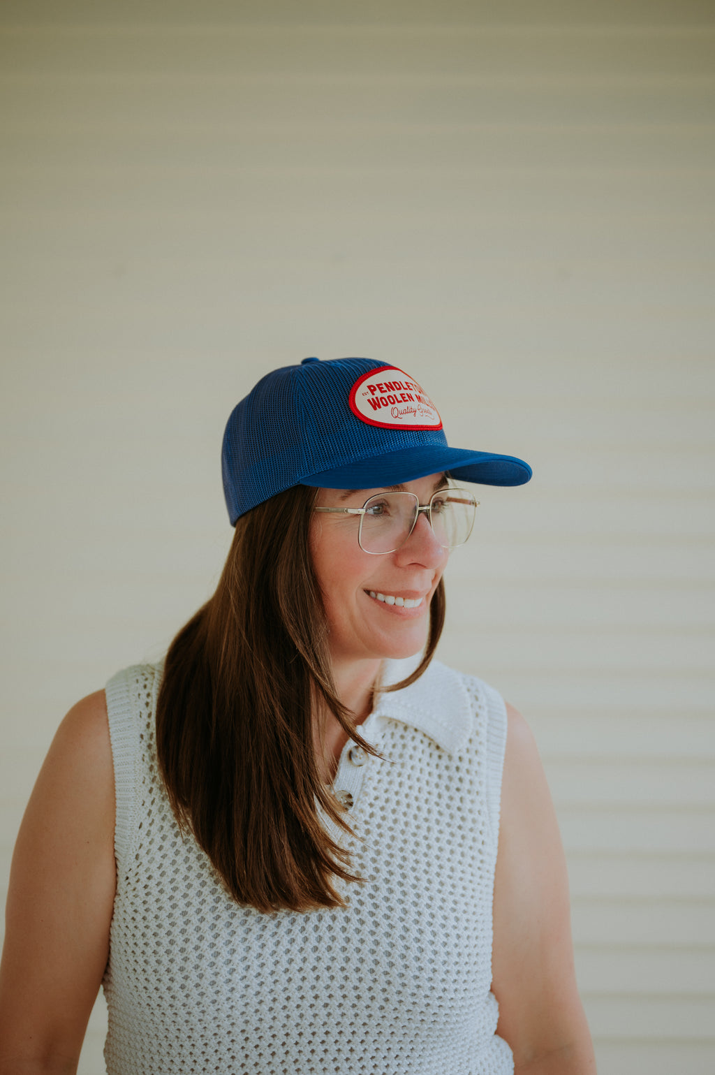 Pendleton Mesh Trucker Hat Quality Good Royal Blue/Red