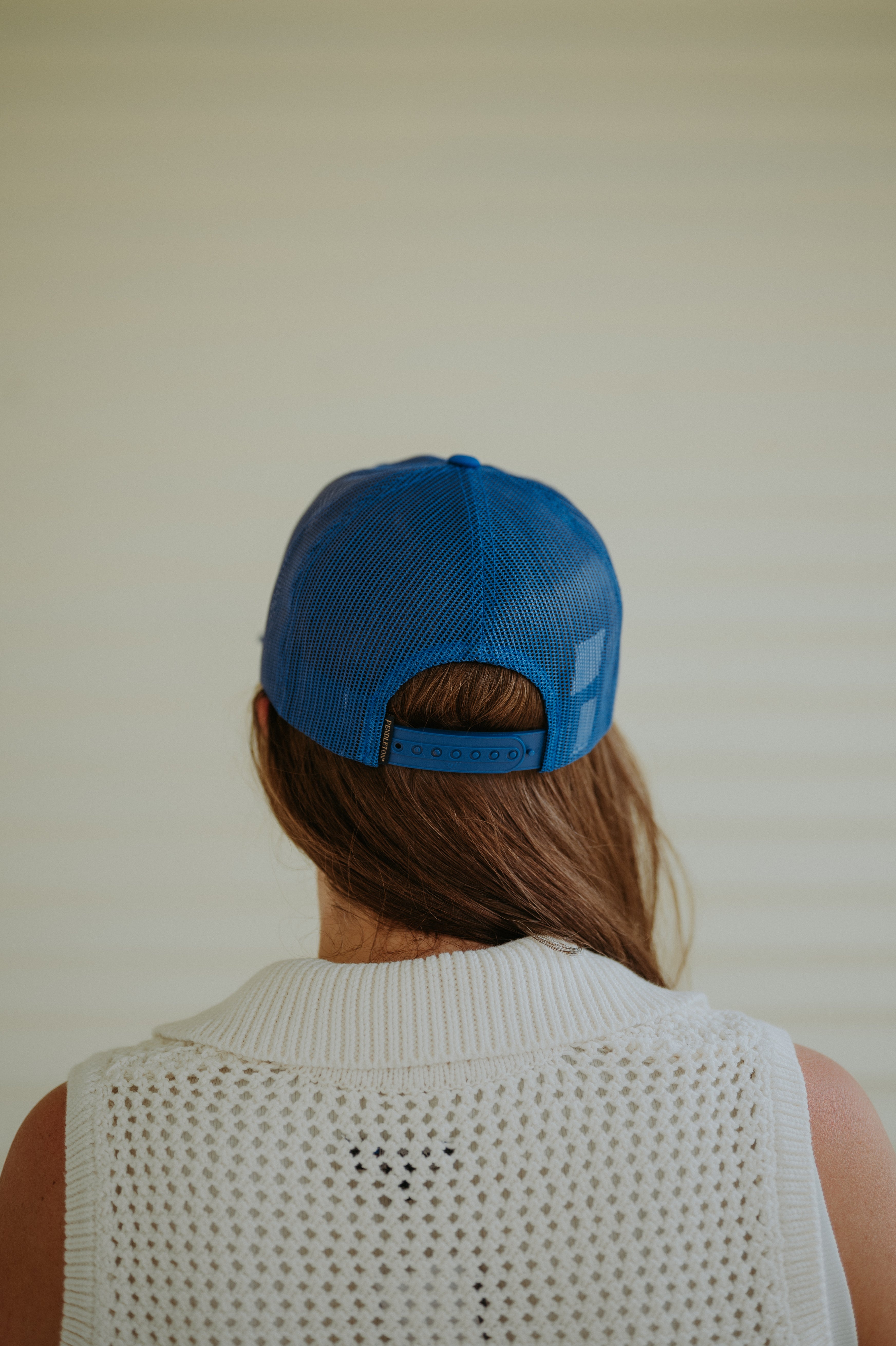 Pendleton Mesh Trucker Hat Quality Good Royal Blue/Red