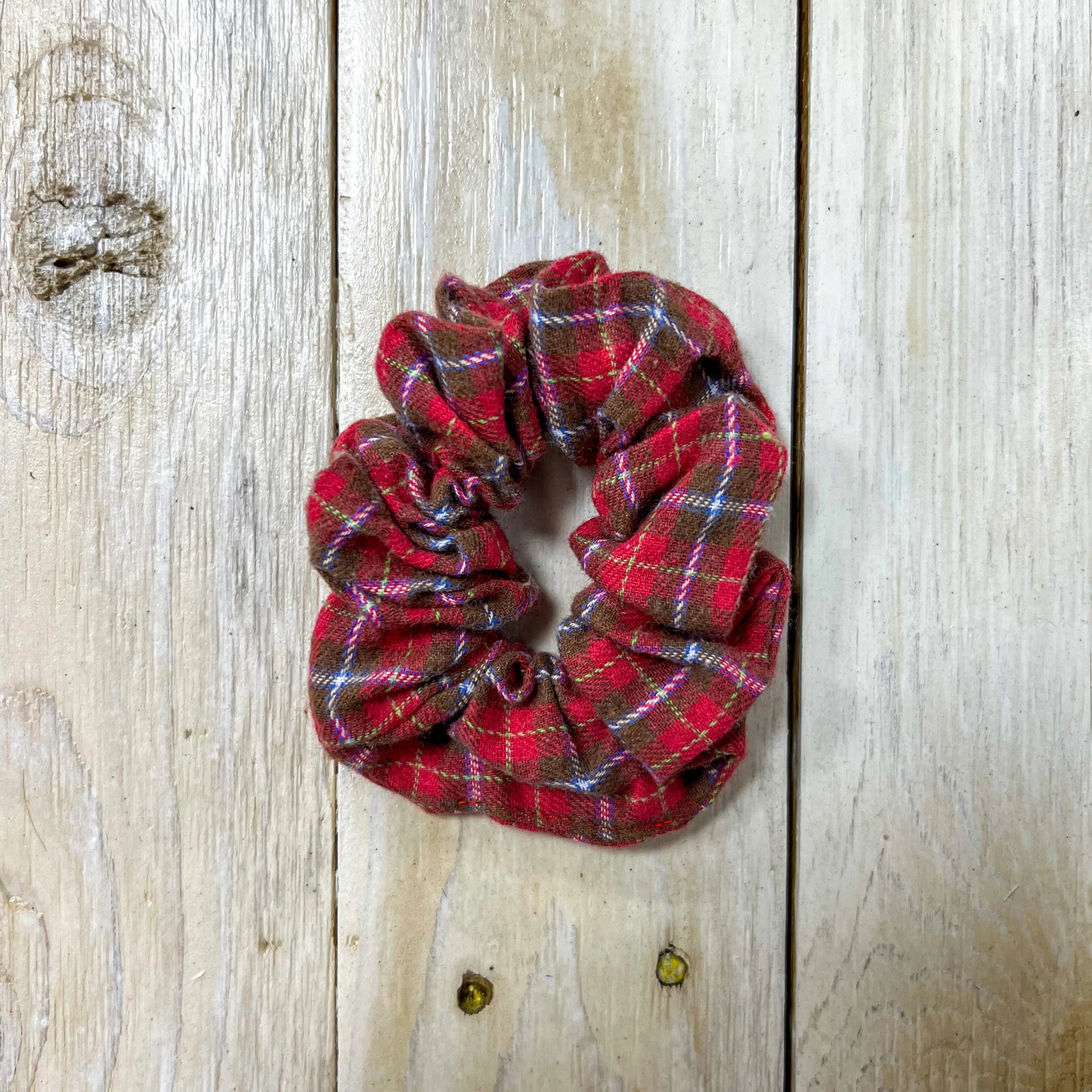 Hotline Pink Plaid Scrunchie