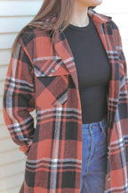 Panache Rust, Black and White Long Flannel